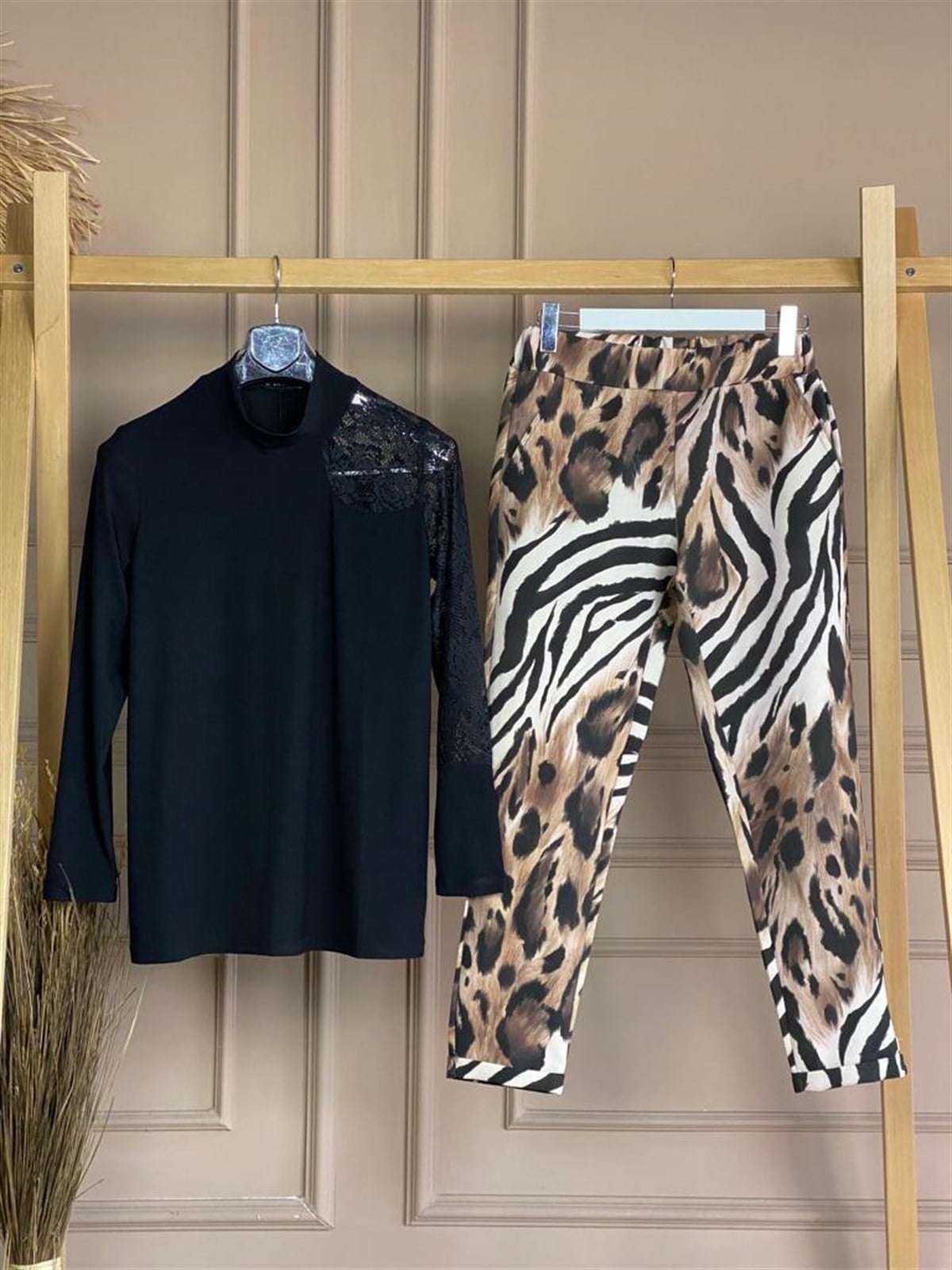 Leopar Desenli Büyük Beden Pantolon