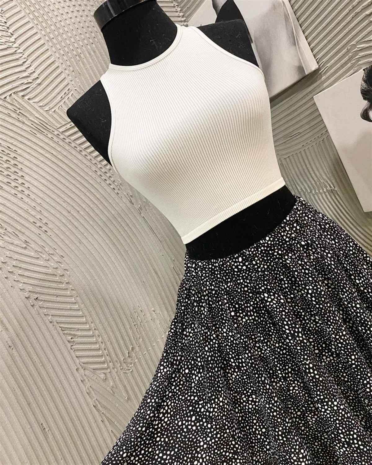 Likralı Yüzücü Croptop (BEYAZ)