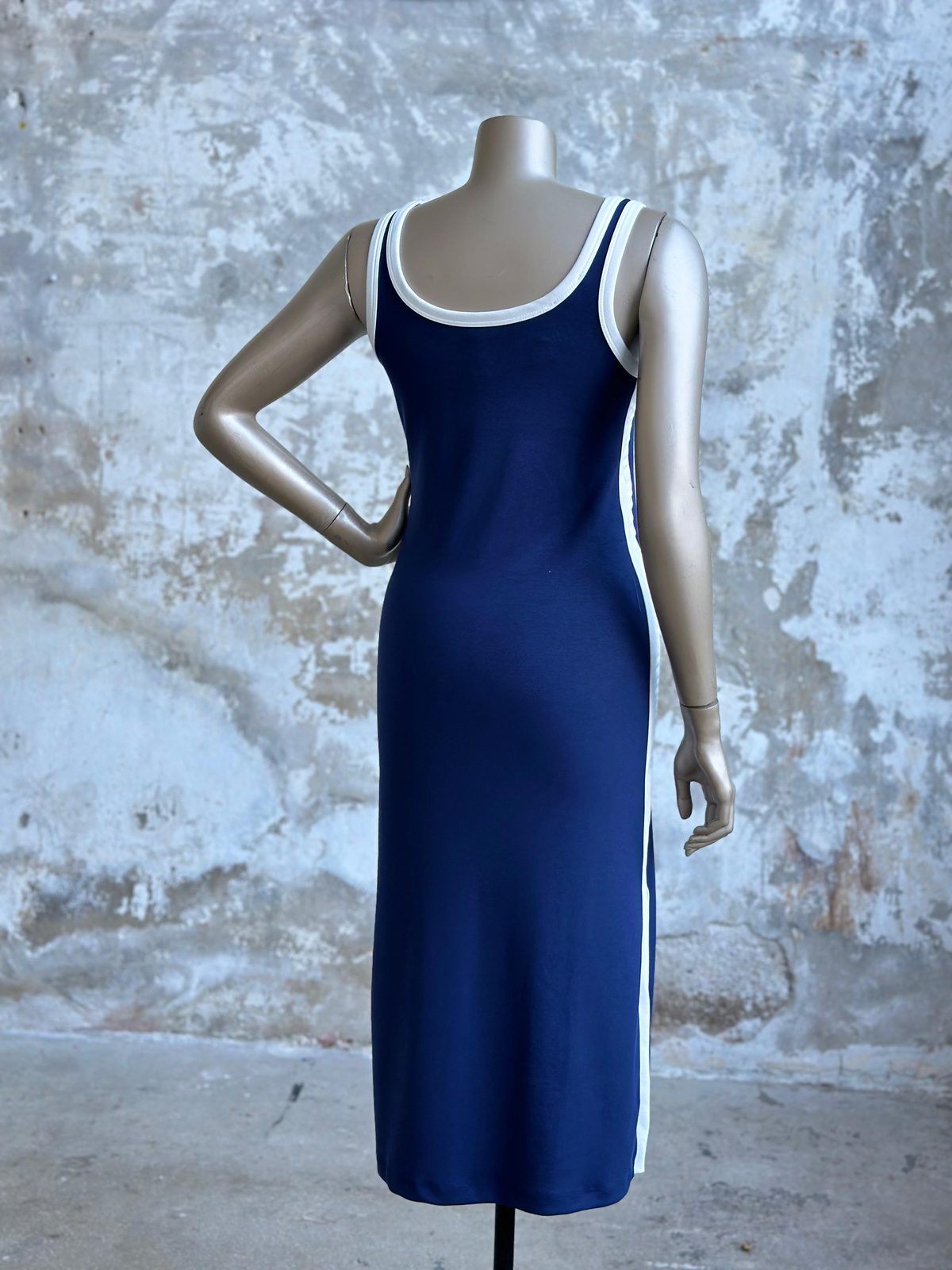 Marka Model Modal Kumaş Midi Boy Elbise (Lacivert)