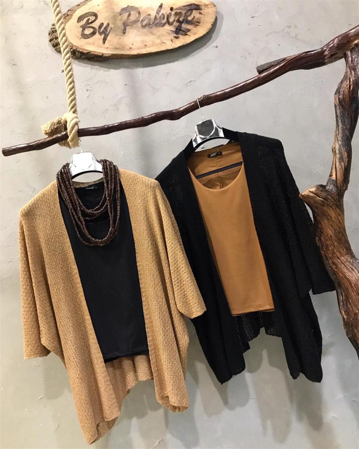 Merserize Hırka (CAMEL&SİYAH)