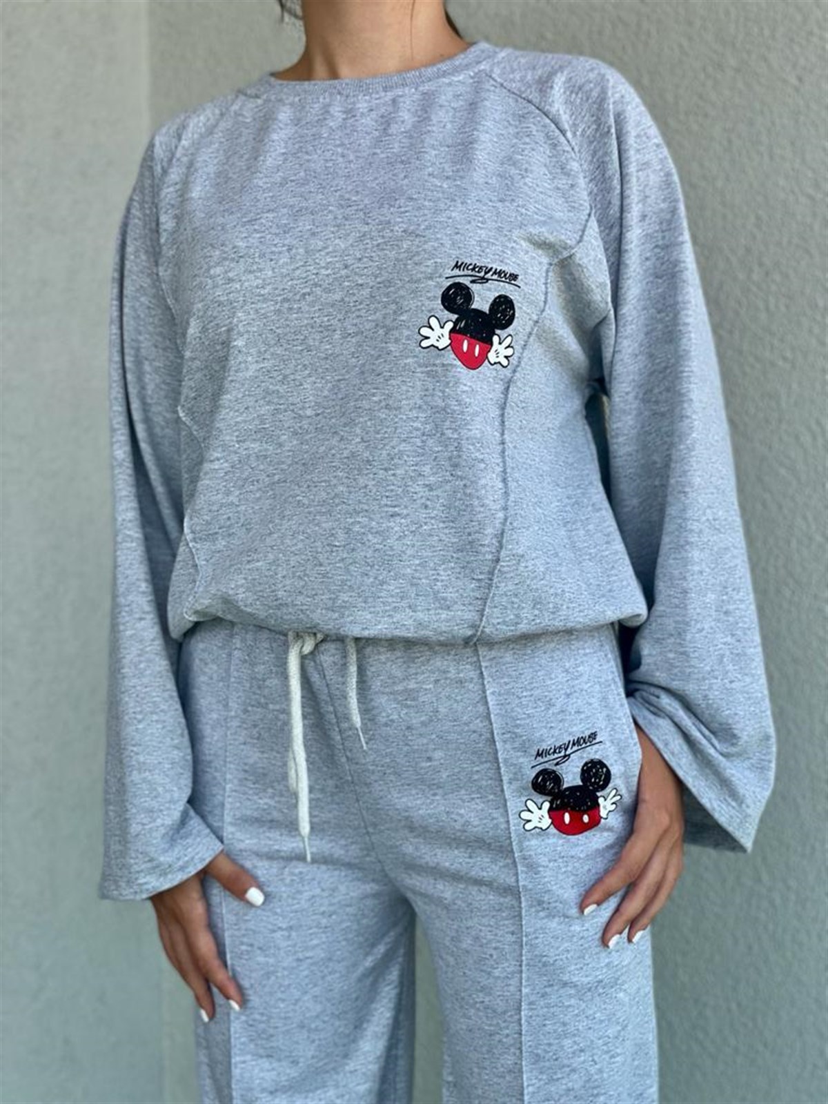 Mickey Baskılı Takım (Gri)