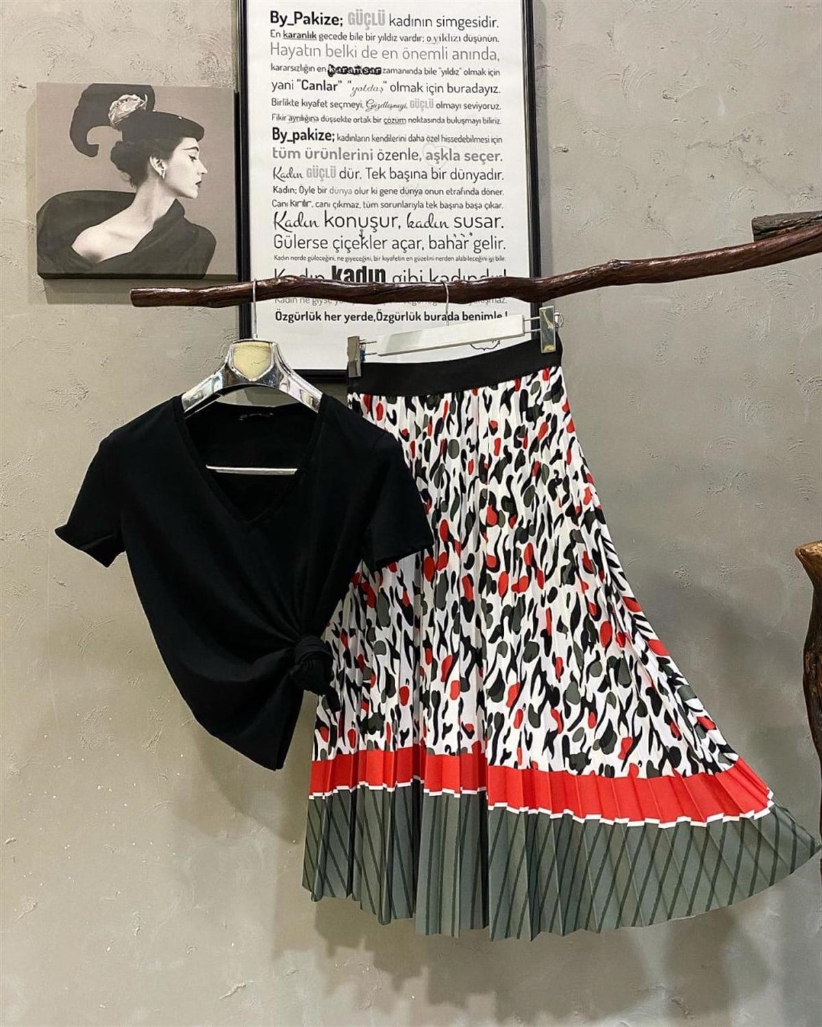 Mira Kumaş Leopar Desenli Etek