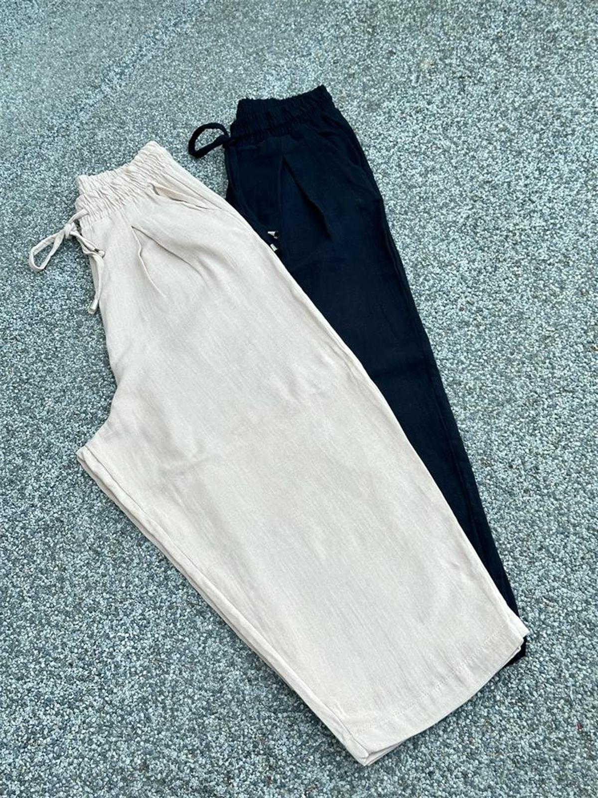 Müslin Kumaş Şalvar Pantolon (Siyah)