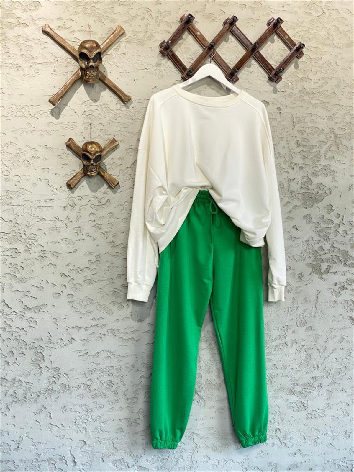 Omuz Detaylı Salaş Sweat (Ekru)