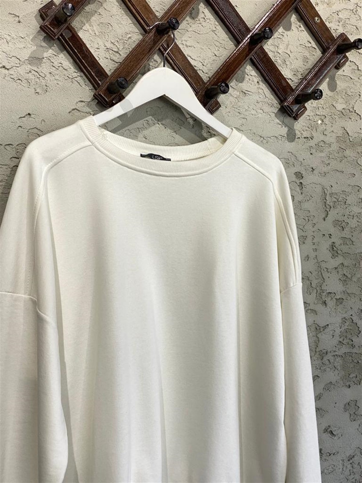 Omuz Detaylı Salaş Sweat (Ekru)