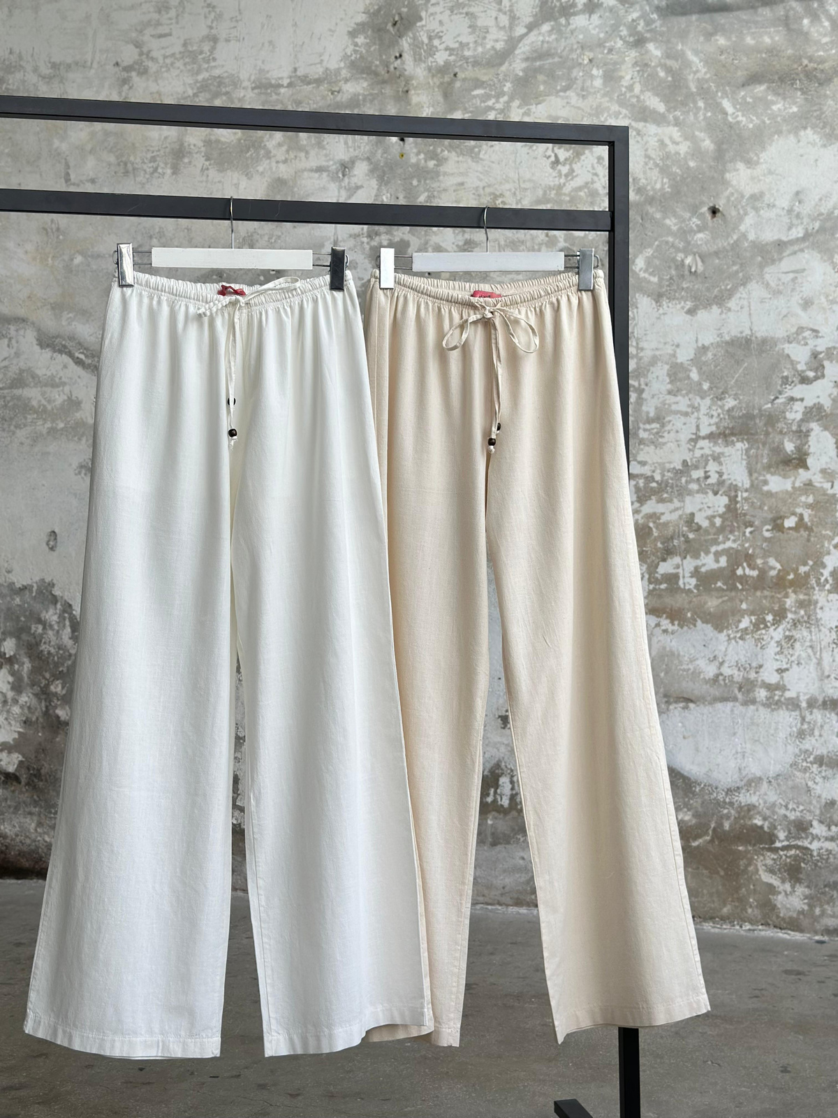 Organik Ham Keten Pantolon (Natural)