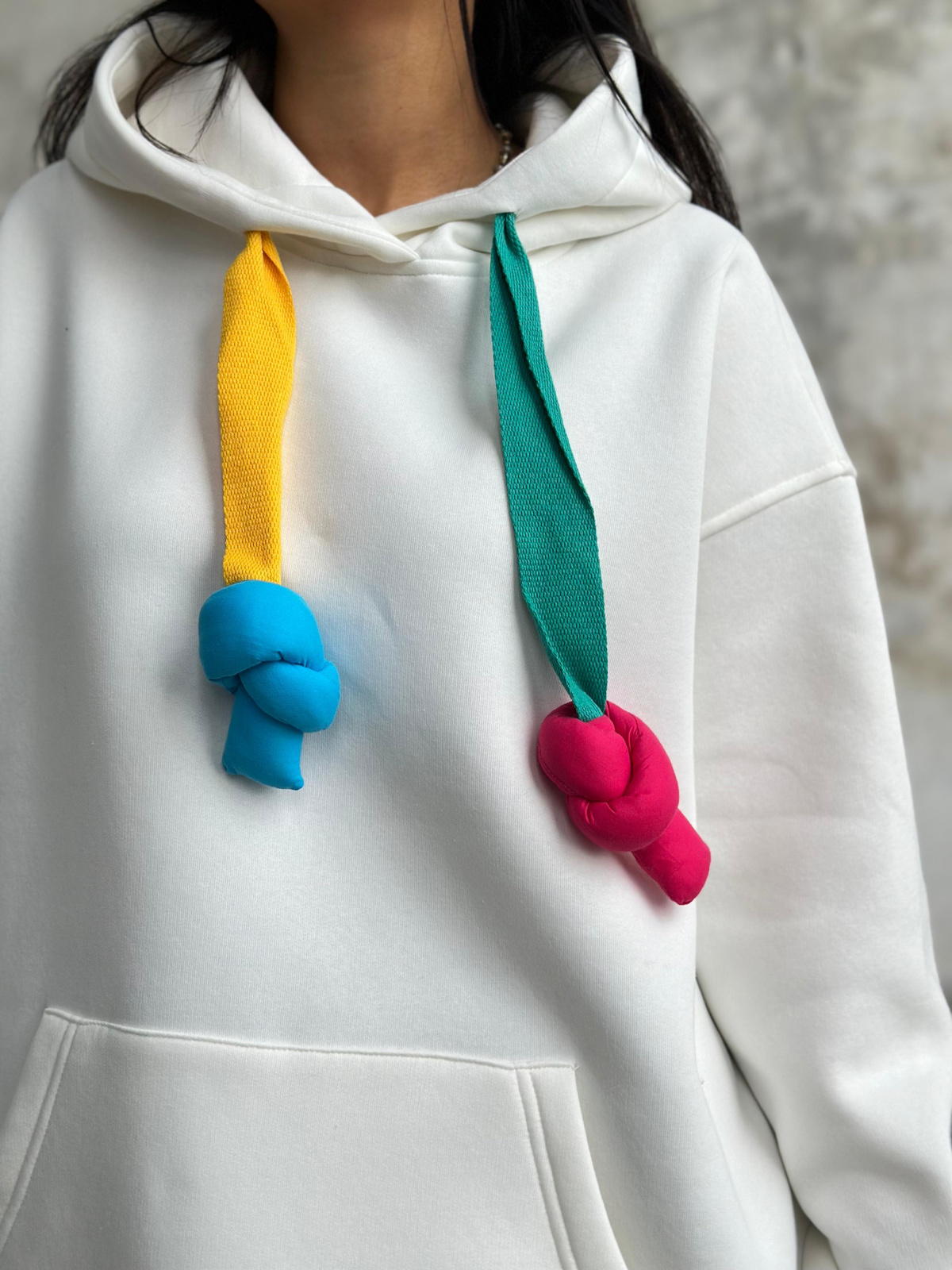 Oversize Kapüşonlu Sweat (Beyaz)