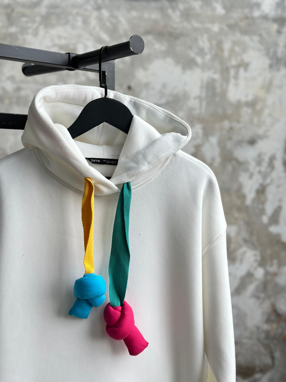 Oversize Kapüşonlu Sweat (Beyaz)