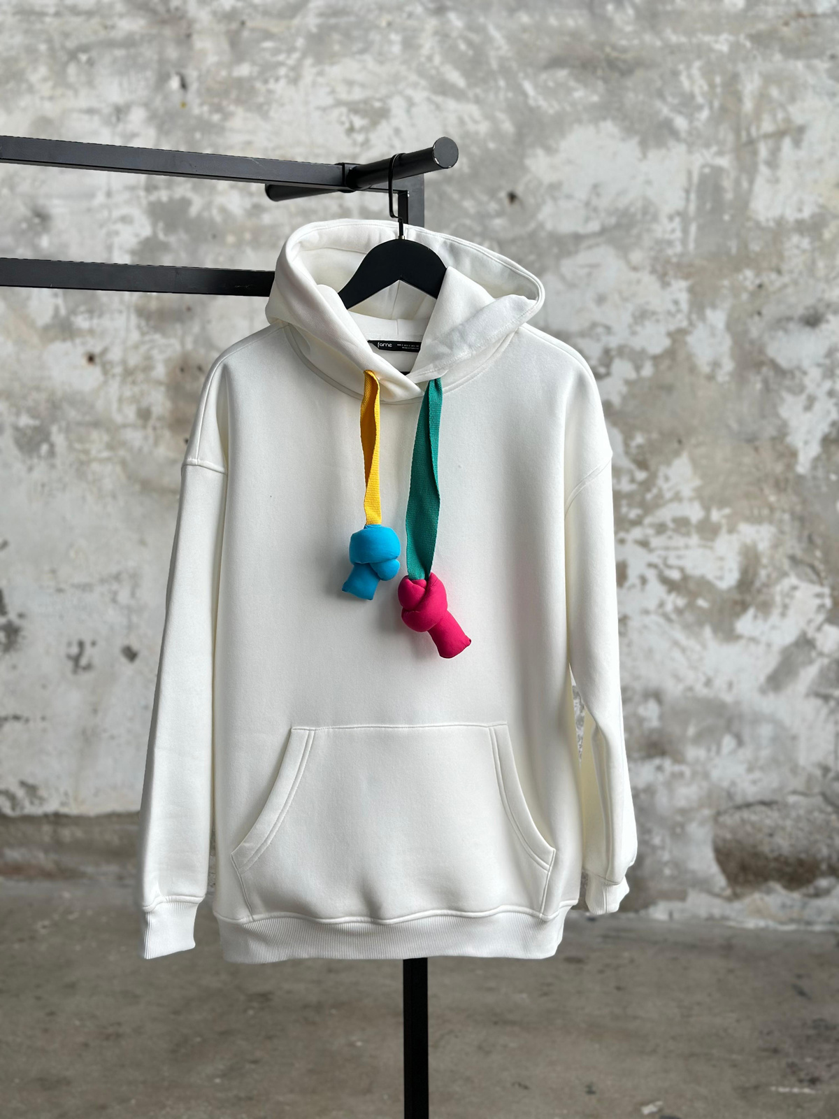 Oversize Kapüşonlu Sweat (Beyaz)