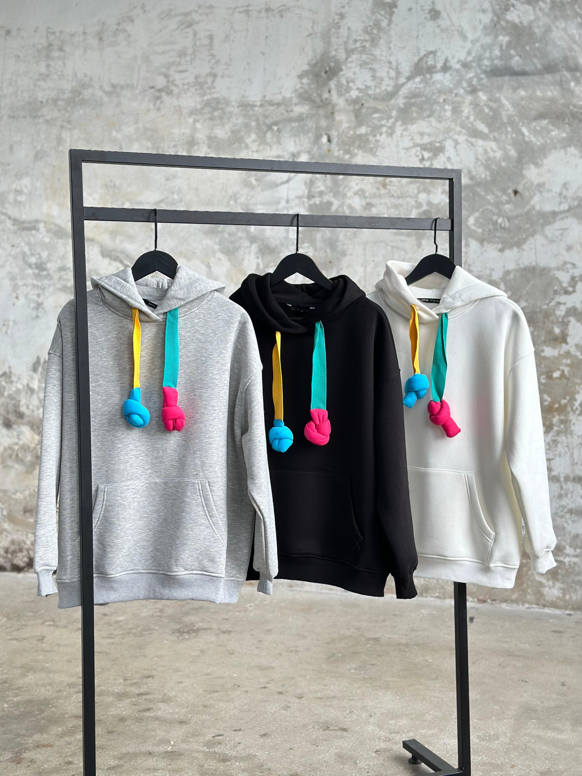 Oversize Kapüşonlu Sweat (Gri)