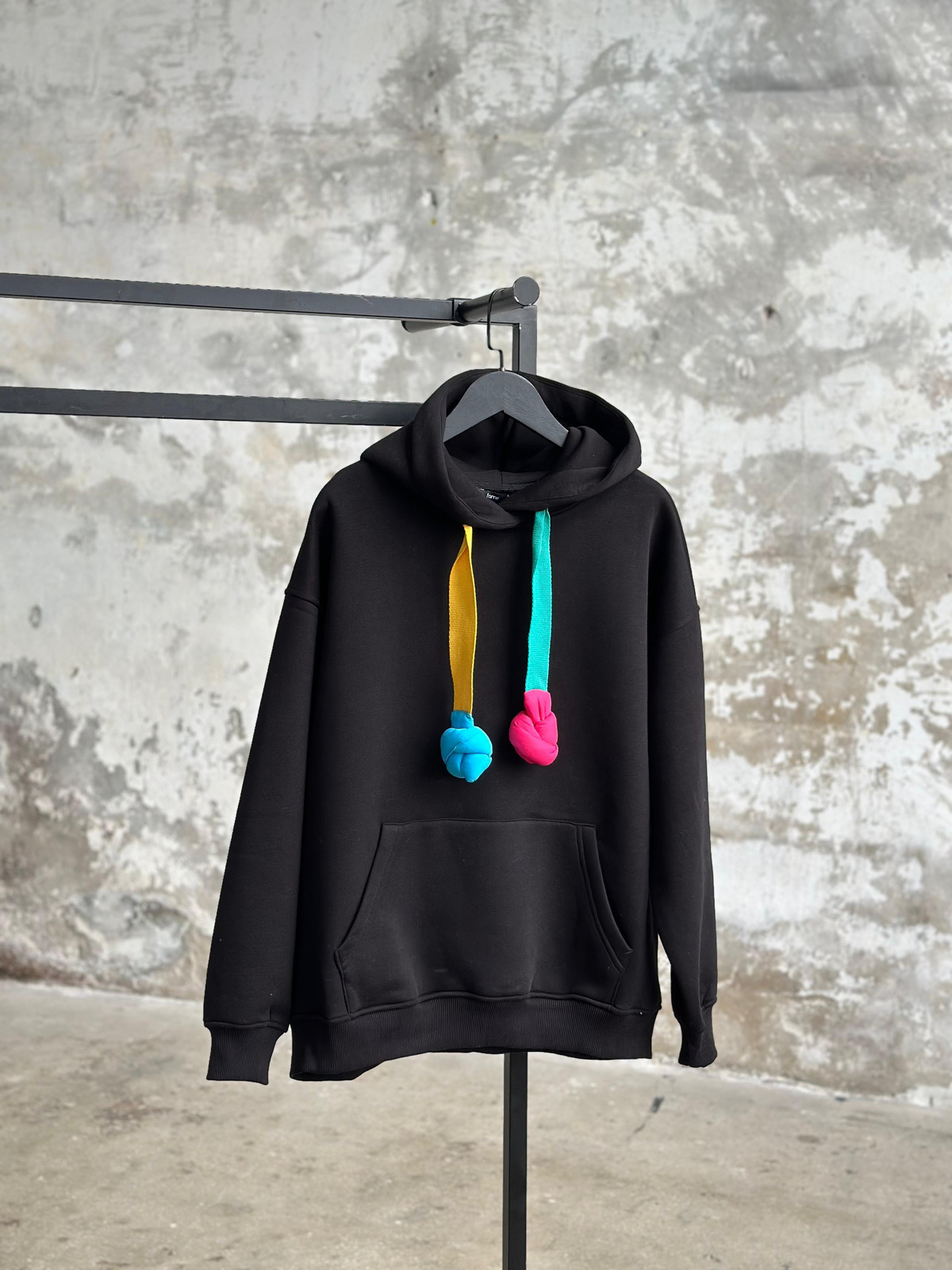 Oversize Kapüşonlu Sweat (Siyah)