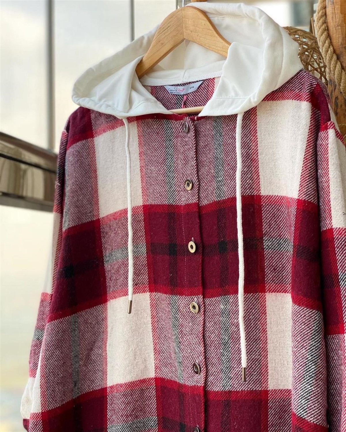 Oversize Kesim Oduncu Gömlek (BORDO)