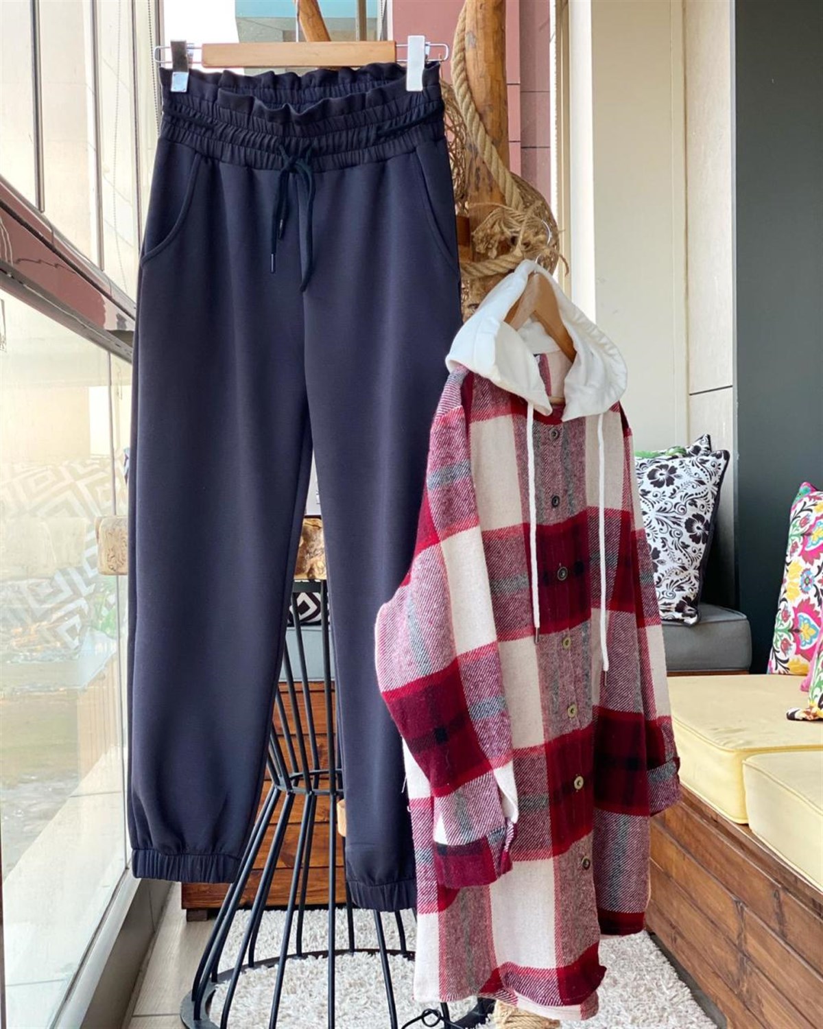 Oversize Kesim Oduncu Gömlek (BORDO)