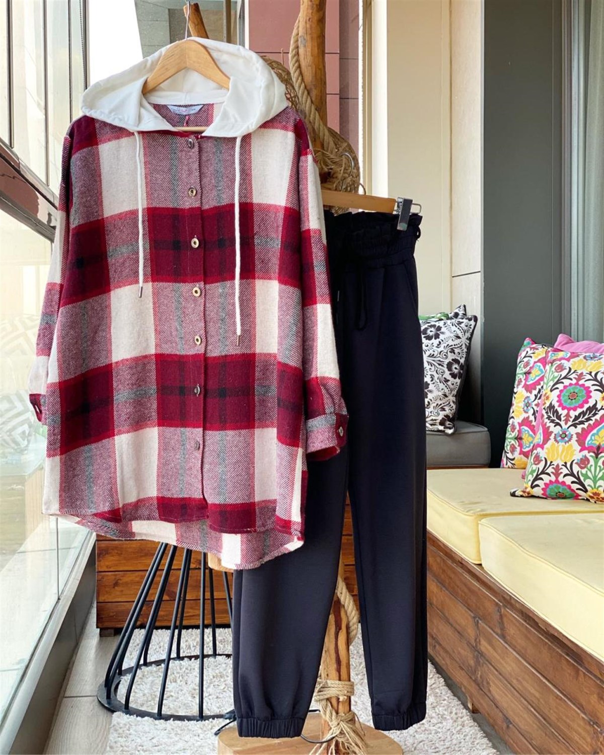 Oversize Kesim Oduncu Gömlek (BORDO)