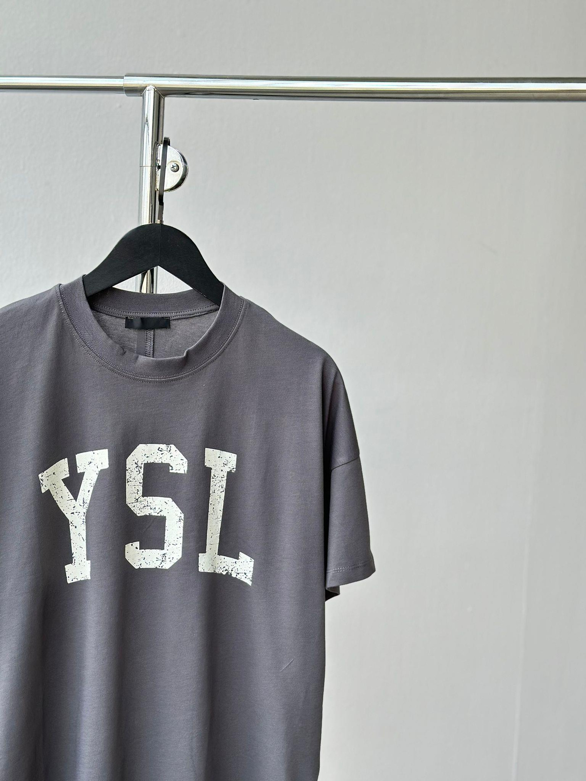 Oversize Yazı Baskılı Tişört (Antrasit)