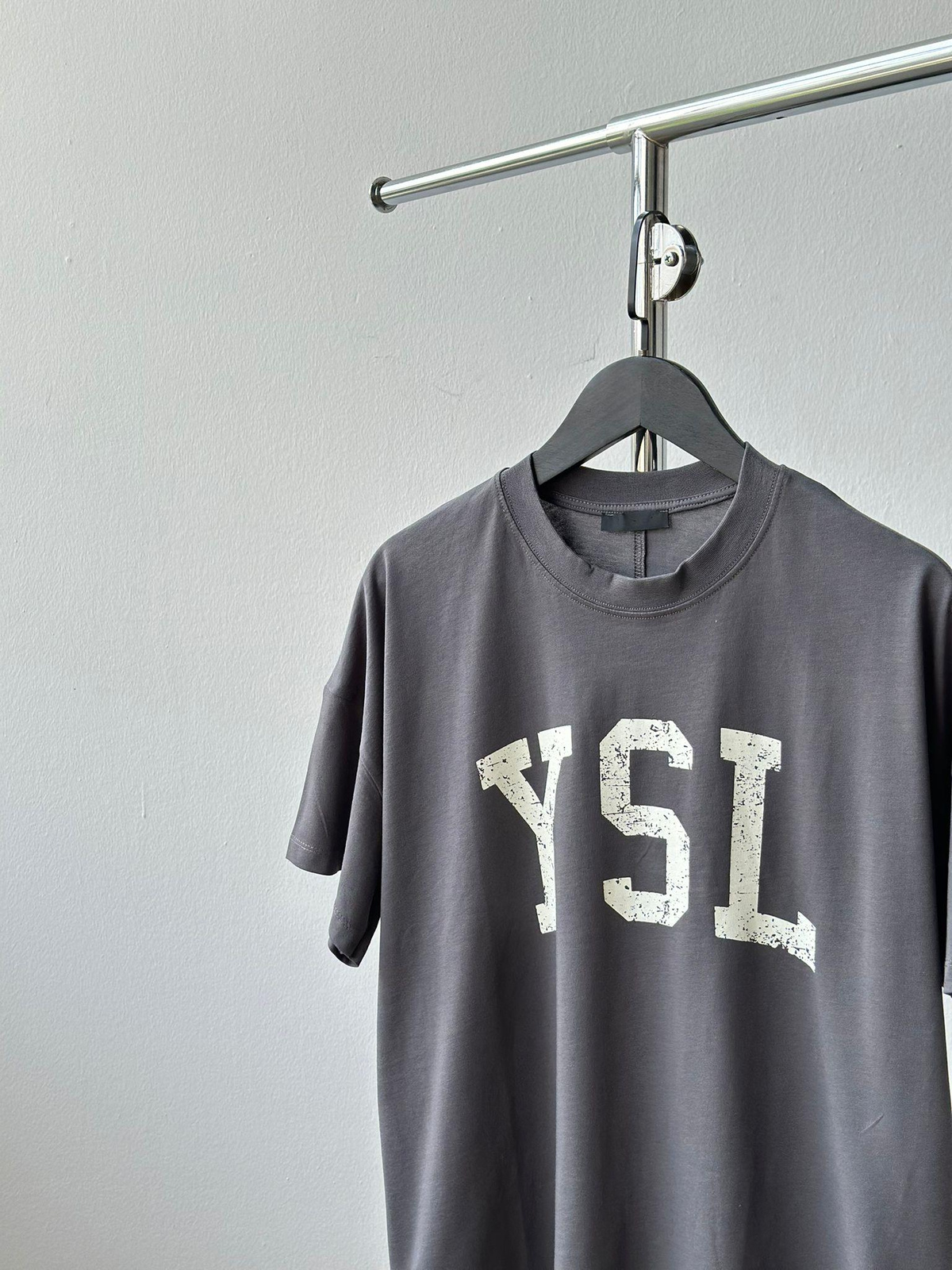 Oversize Yazı Baskılı Tişört (Antrasit)