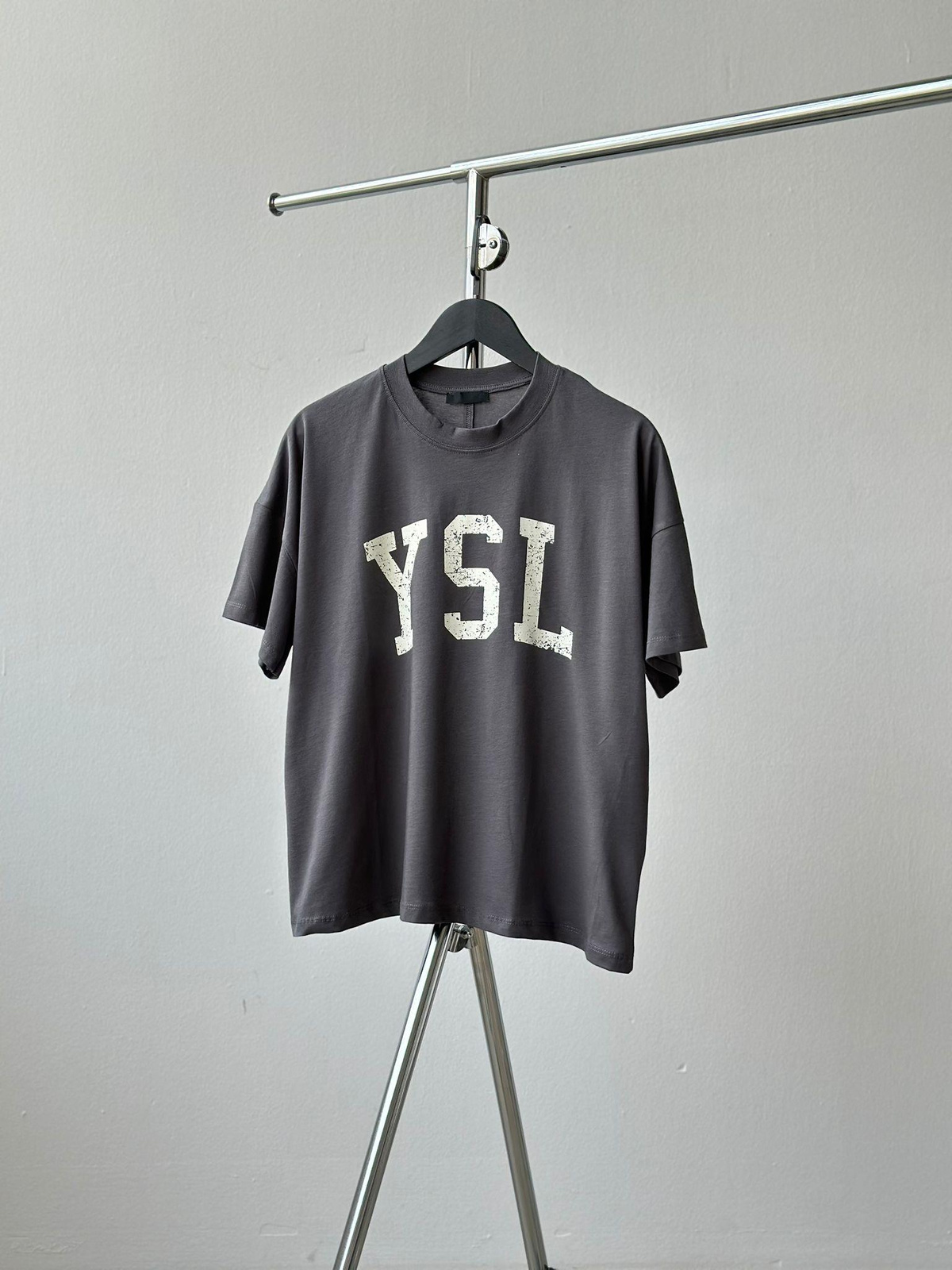 Oversize Yazı Baskılı Tişört (Antrasit)