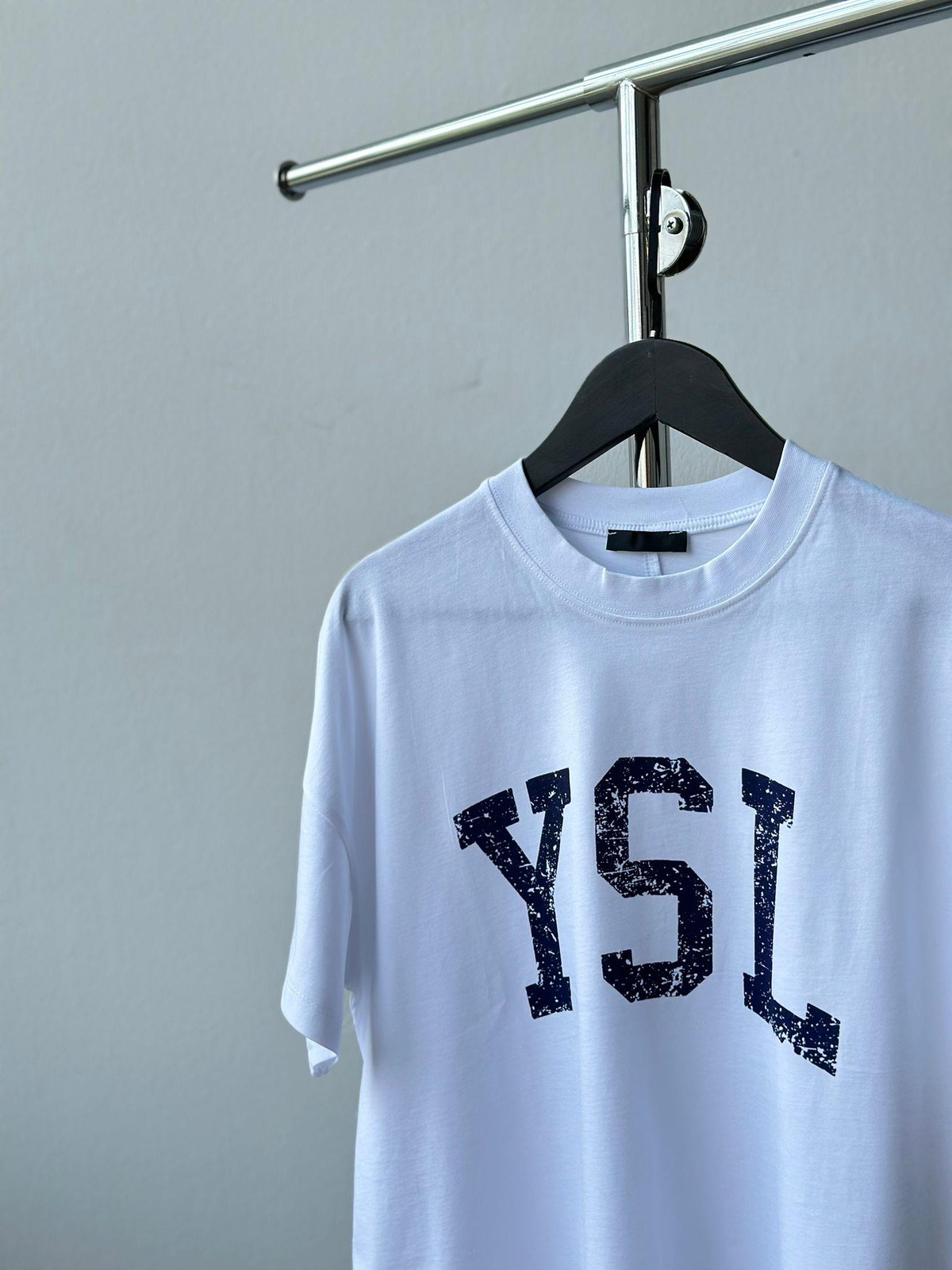 Oversize Yazı Baskılı Tişört (Beyaz)