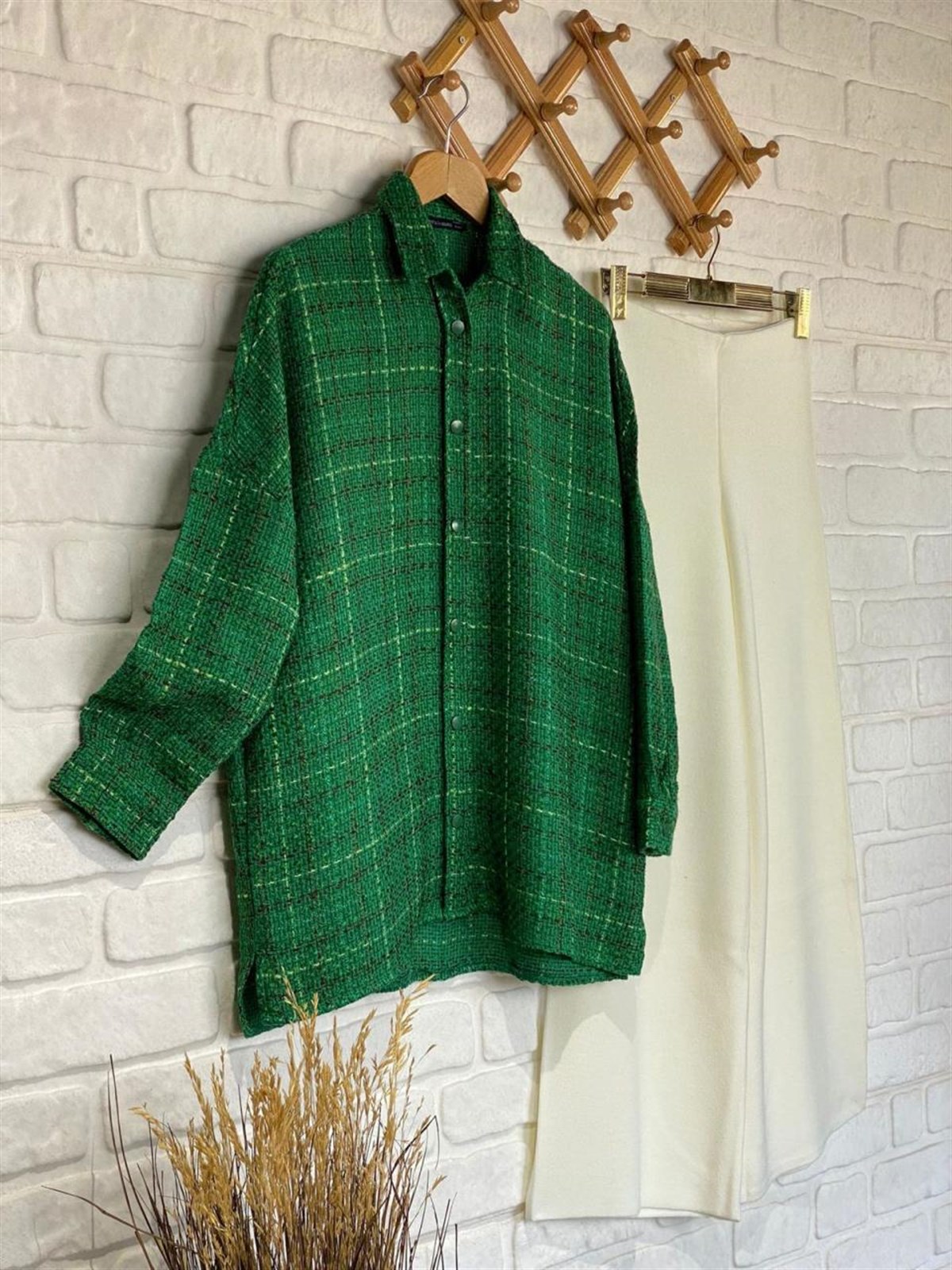 Oversize Yeşil Gömlek