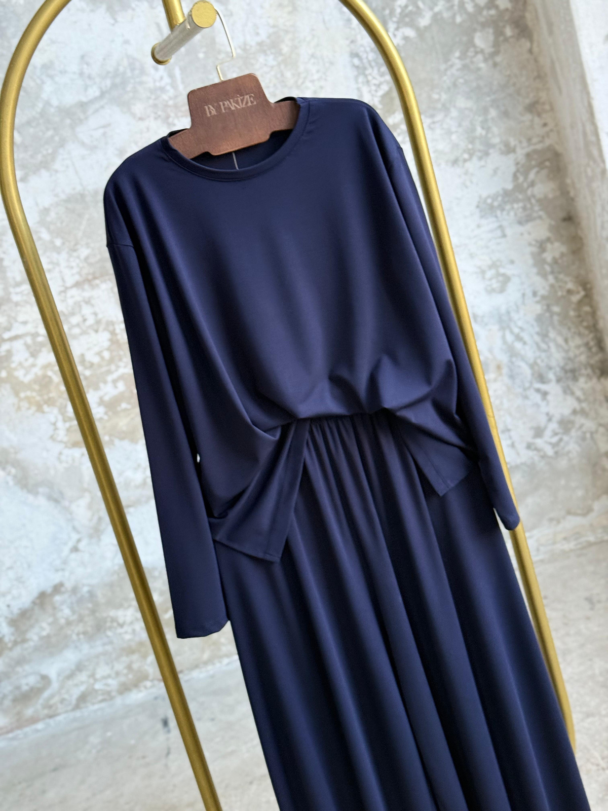 Oys Kumaş Oversize Bol Paçalı Takım (Lacivert)