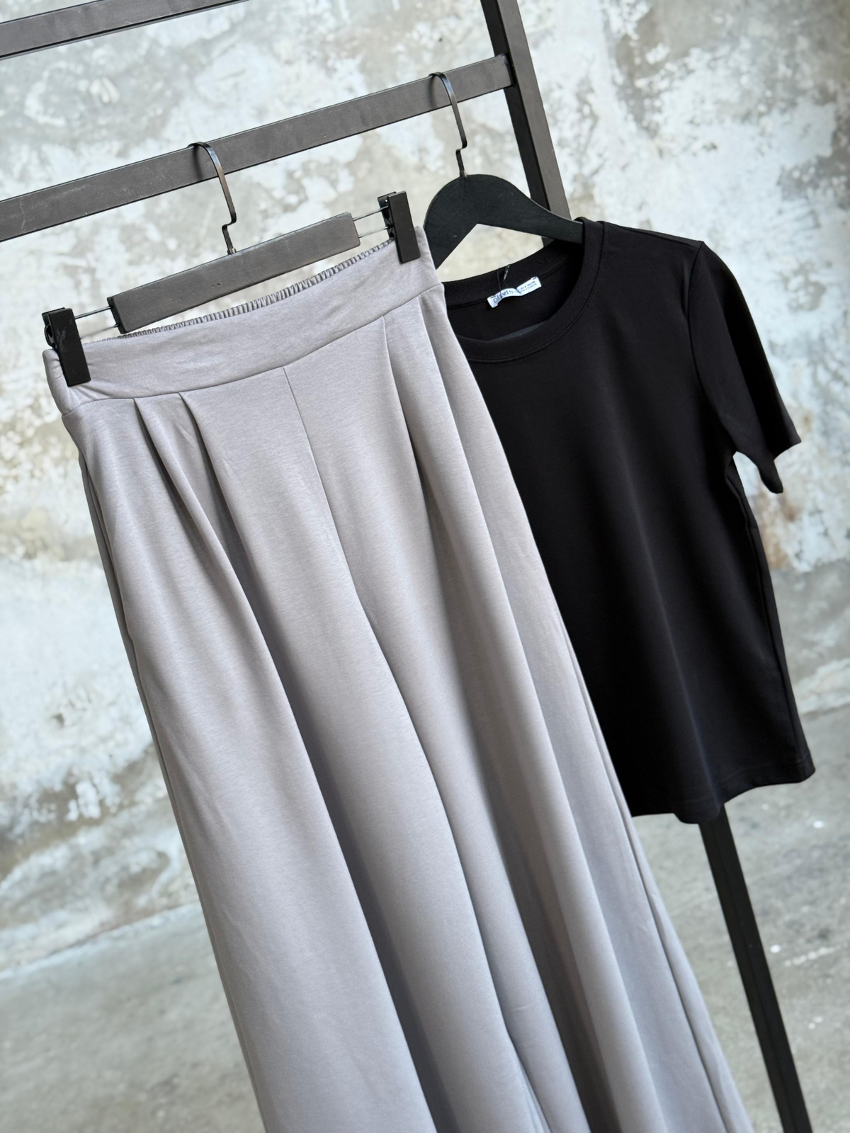 Oys Model Bel Lastik Detaylı Bol Pantolon (Açık Gri)