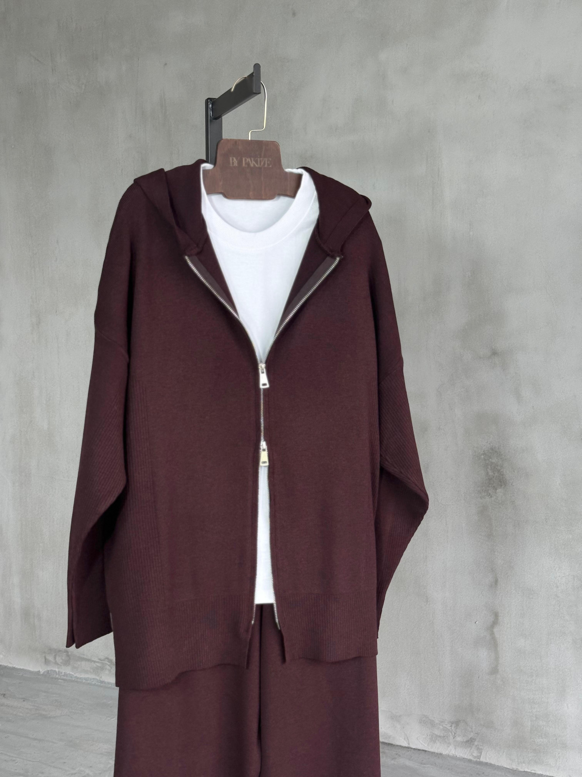 Oys Model Triko Kapşonlu Takım (Bordo)