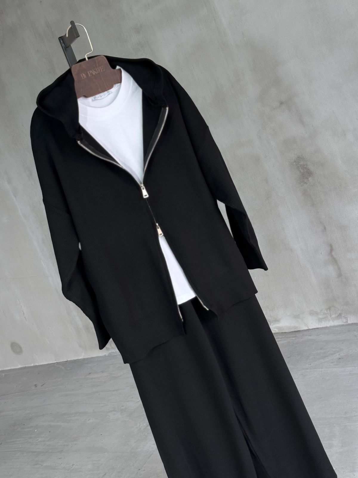 Oys Model Triko Kapşonlu Takım (Siyah)