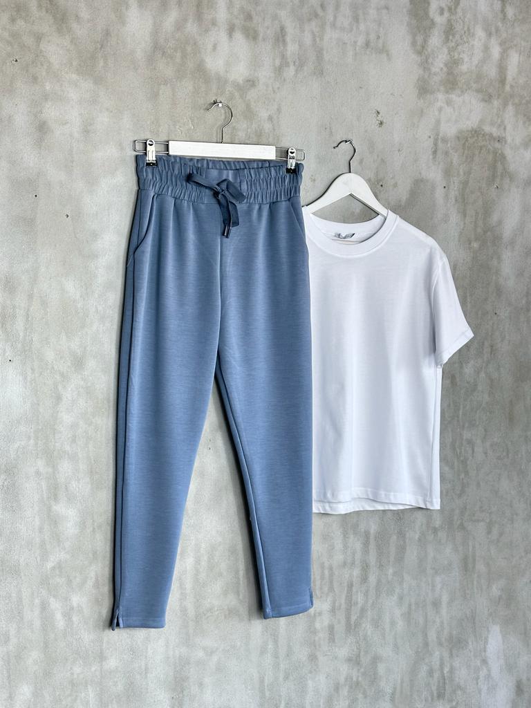 Oysho Kumaş Jogger Kadın Pantolon (İndigo)