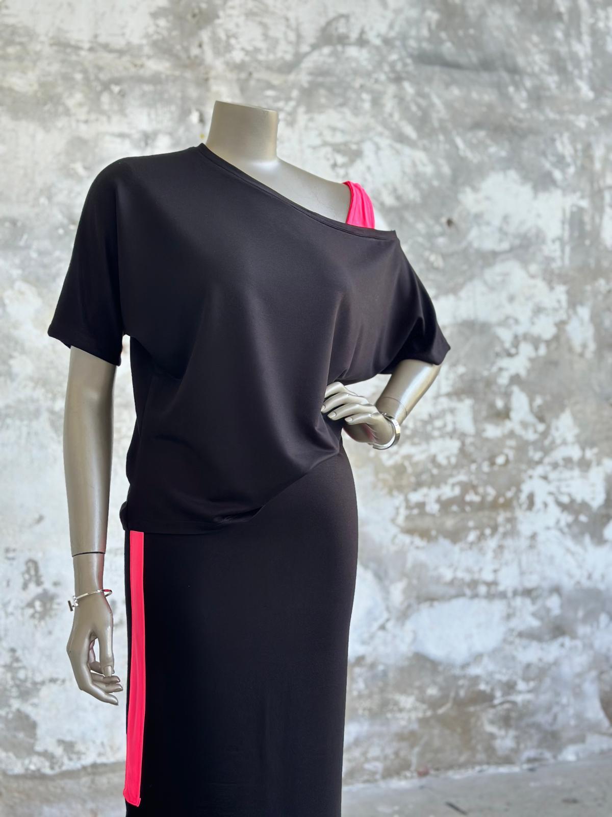 Oysho Kumaş Şerit Detaylı Takım (Neon Pembe)