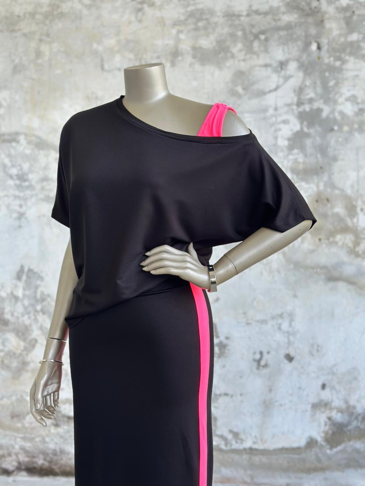 Oysho Kumaş Şerit Detaylı Takım (Neon Pembe)