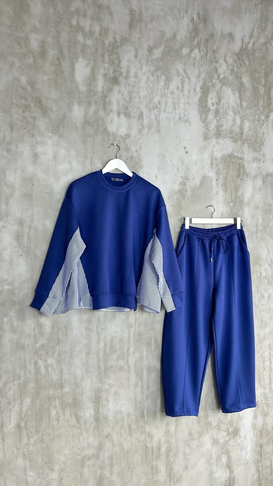 Oysho Kumaş Sweat Gömlekli Şalvar Model Takım (Lacivert)