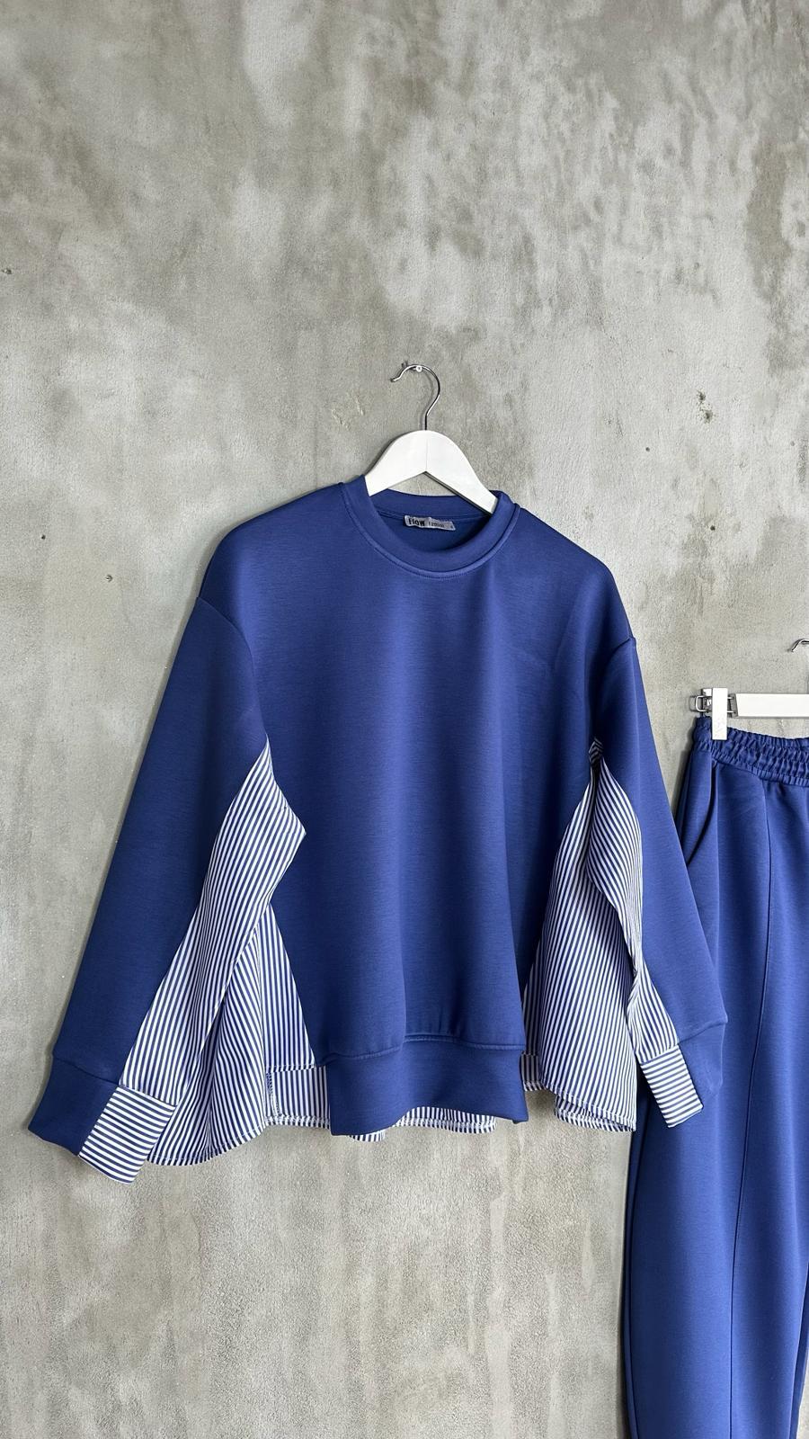 Oysho Kumaş Sweat Gömlekli Şalvar Model Takım (Lacivert)