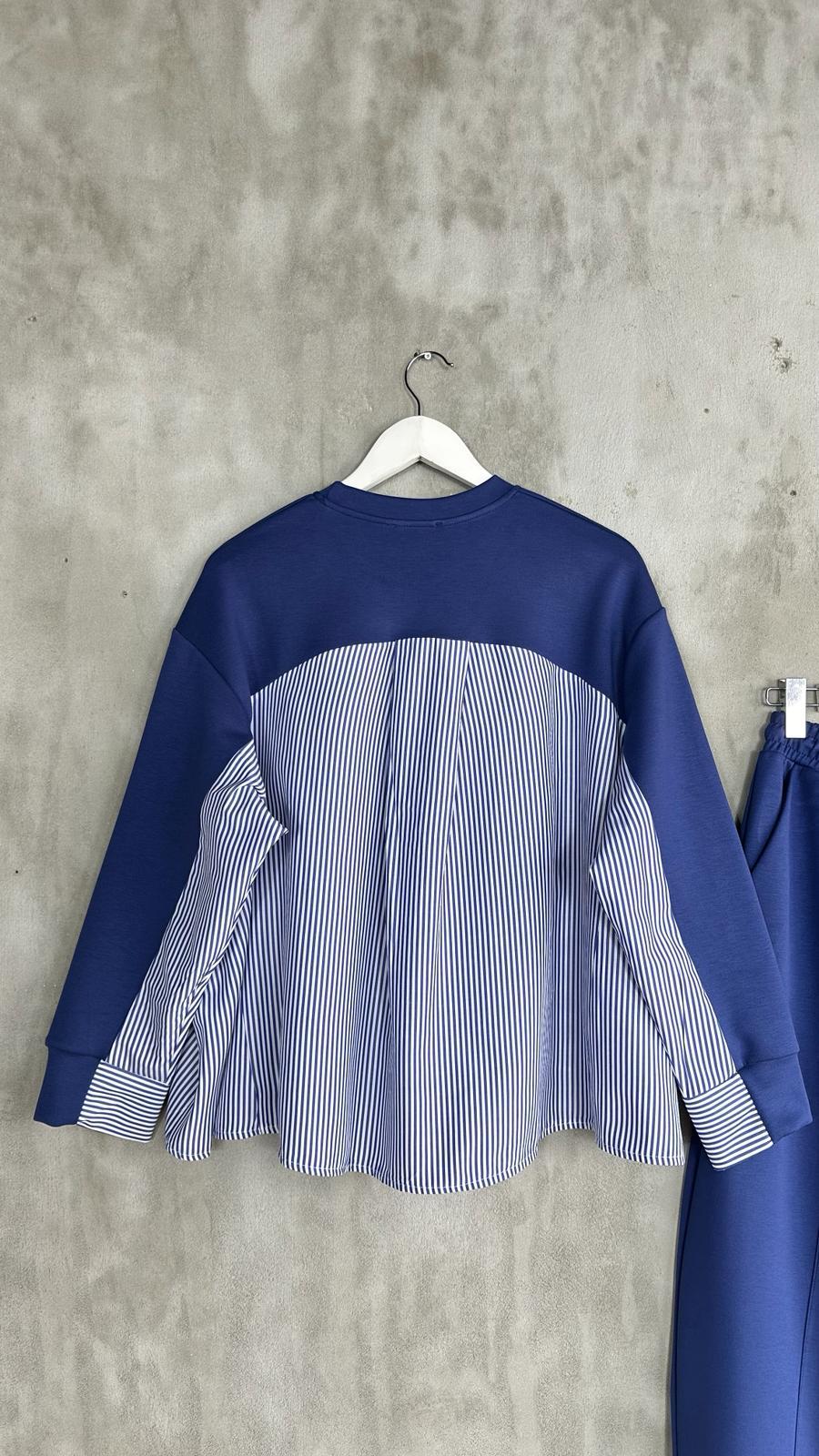 Oysho Kumaş Sweat Gömlekli Şalvar Model Takım (Lacivert)