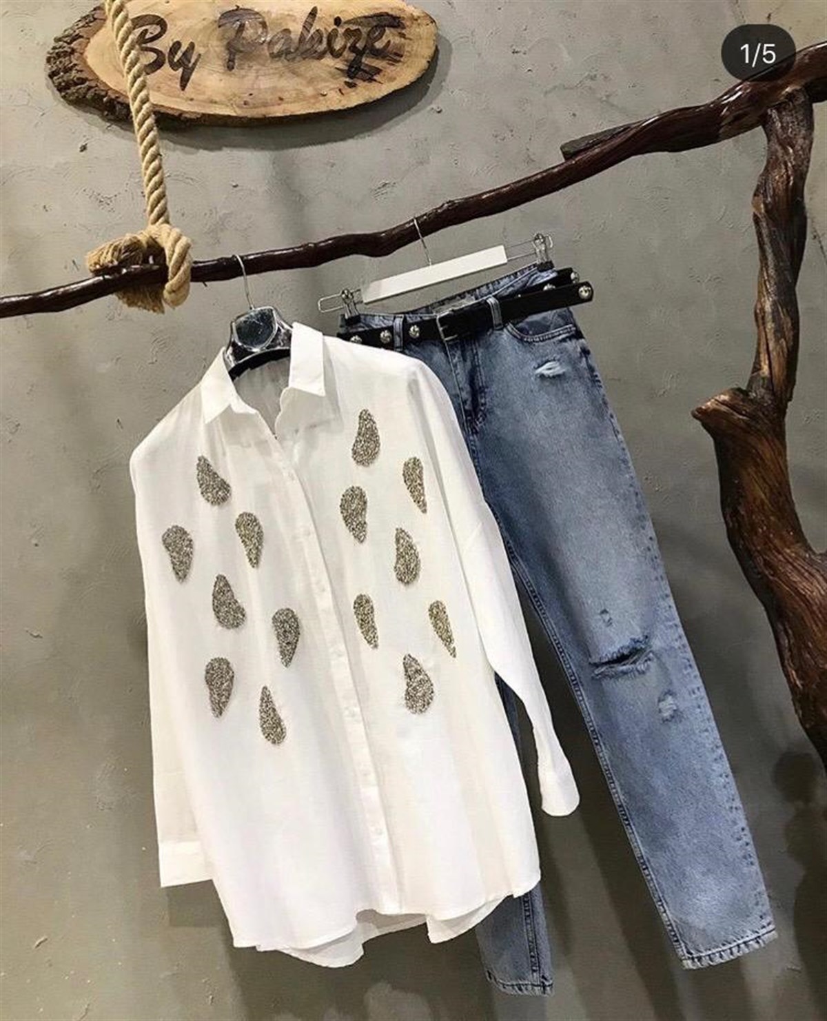 Özel El İşçilikli Oversize Gömlek (BEYAZ)