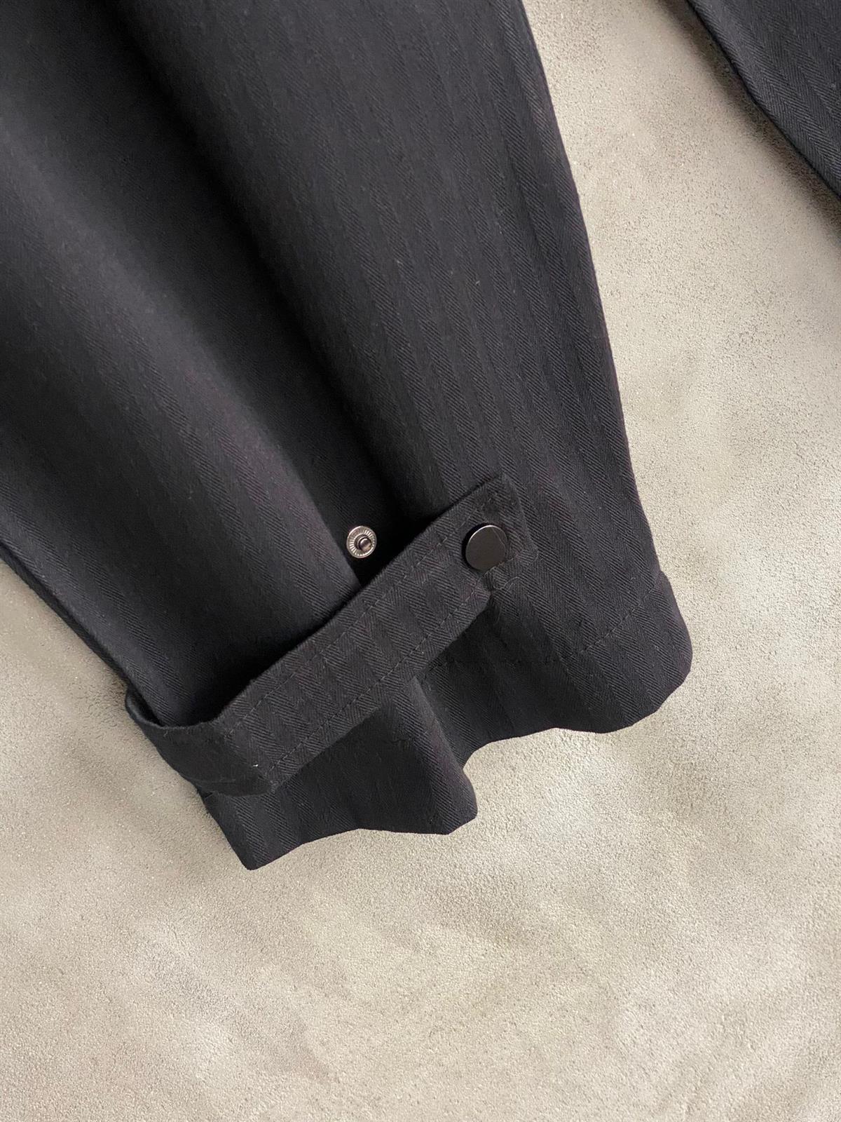 Paçası Çıtçıt Detaylı Yumuşak Gabardin Kumaş Pantolon (Siyah)