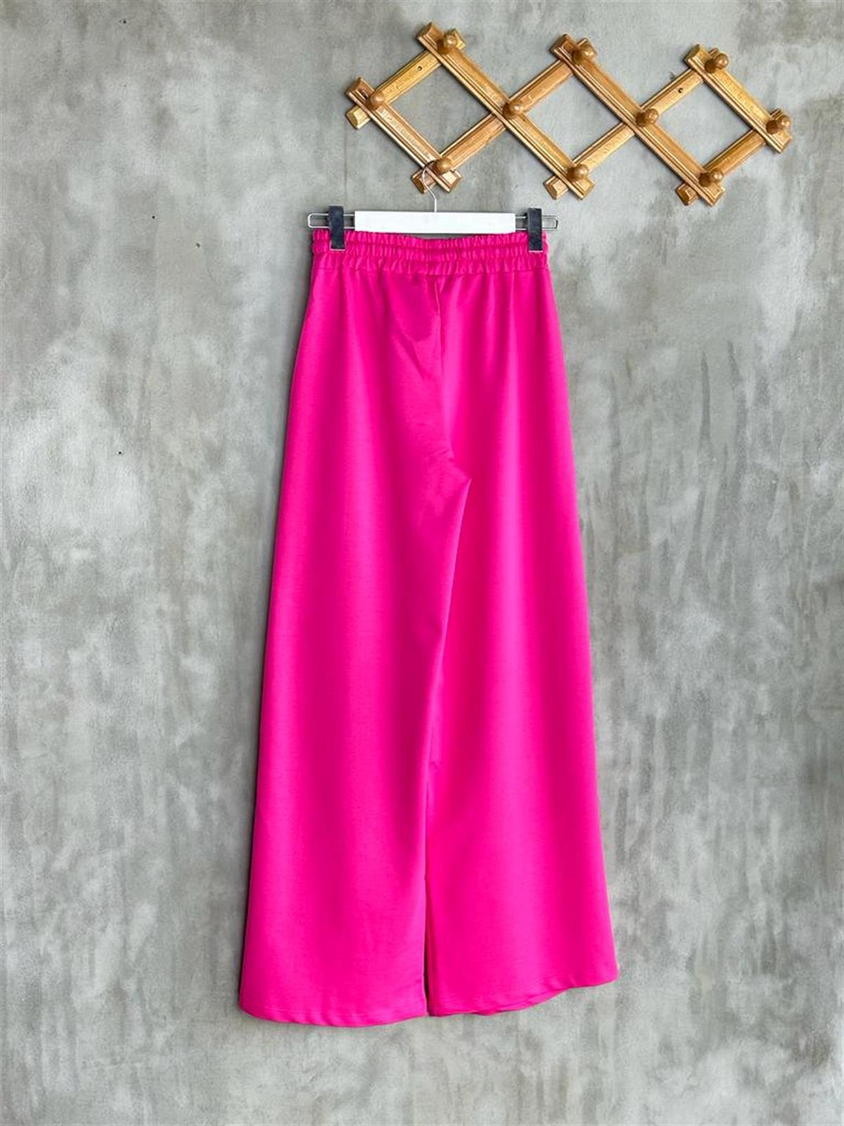 Paraşüt Cep Detaylı Geniş Paça Pantolon (Fuşya)