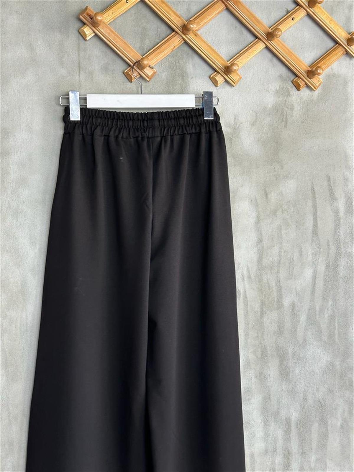Paraşüt Cep Detaylı Geniş Paça Pantolon (Siyah)