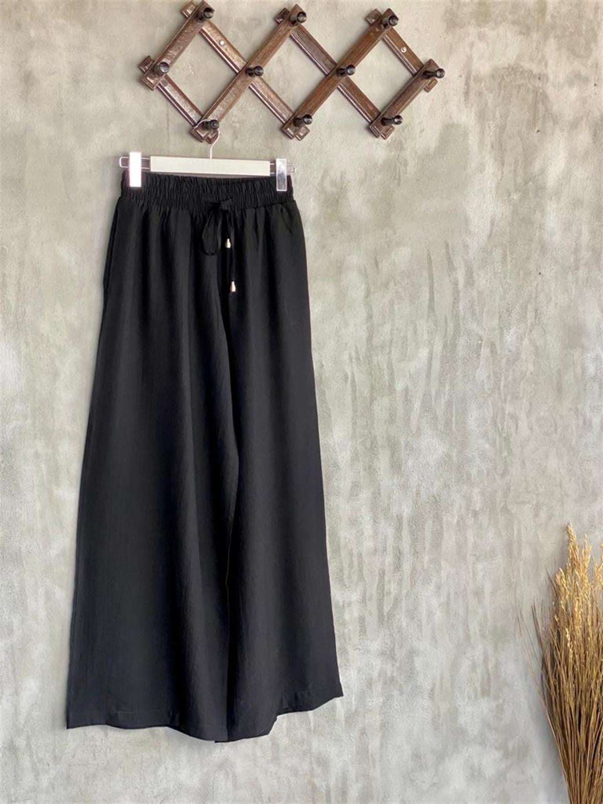 Paraşüt Kumaş Bol Pantolon (Siyah)