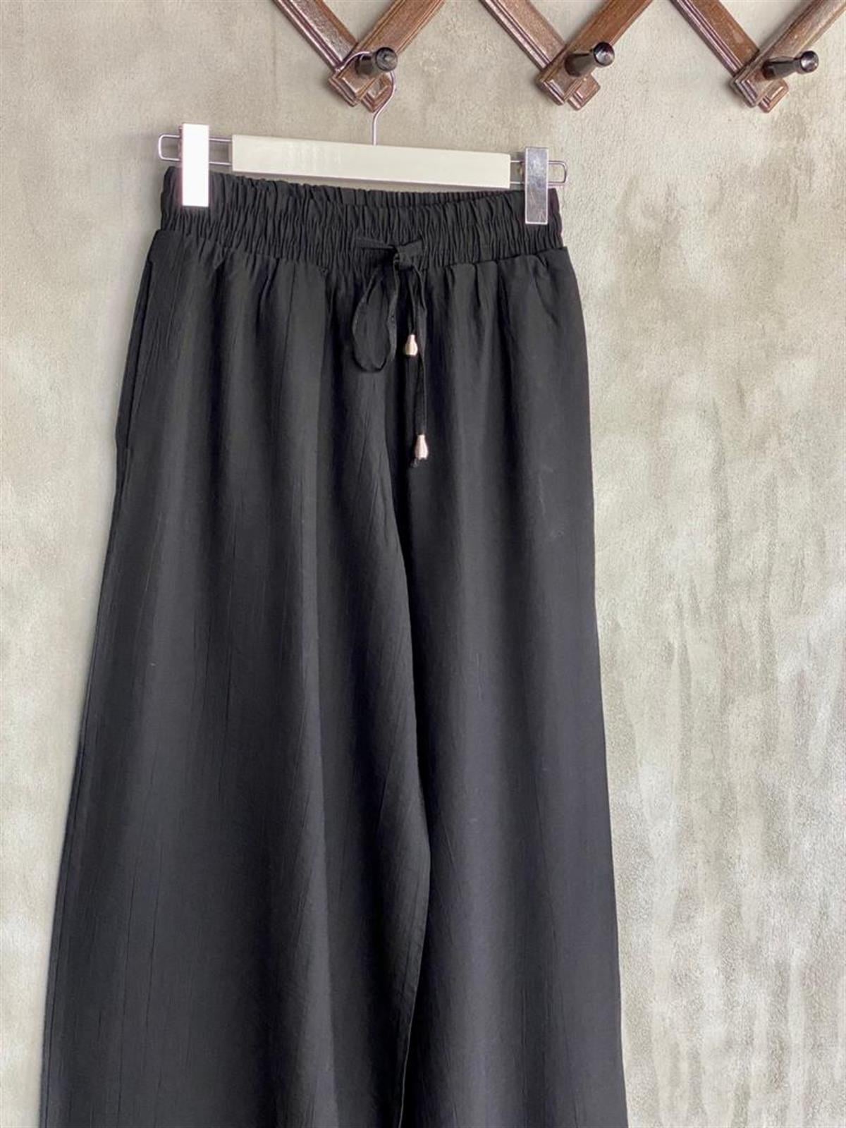 Paraşüt Kumaş Bol Pantolon (Siyah)