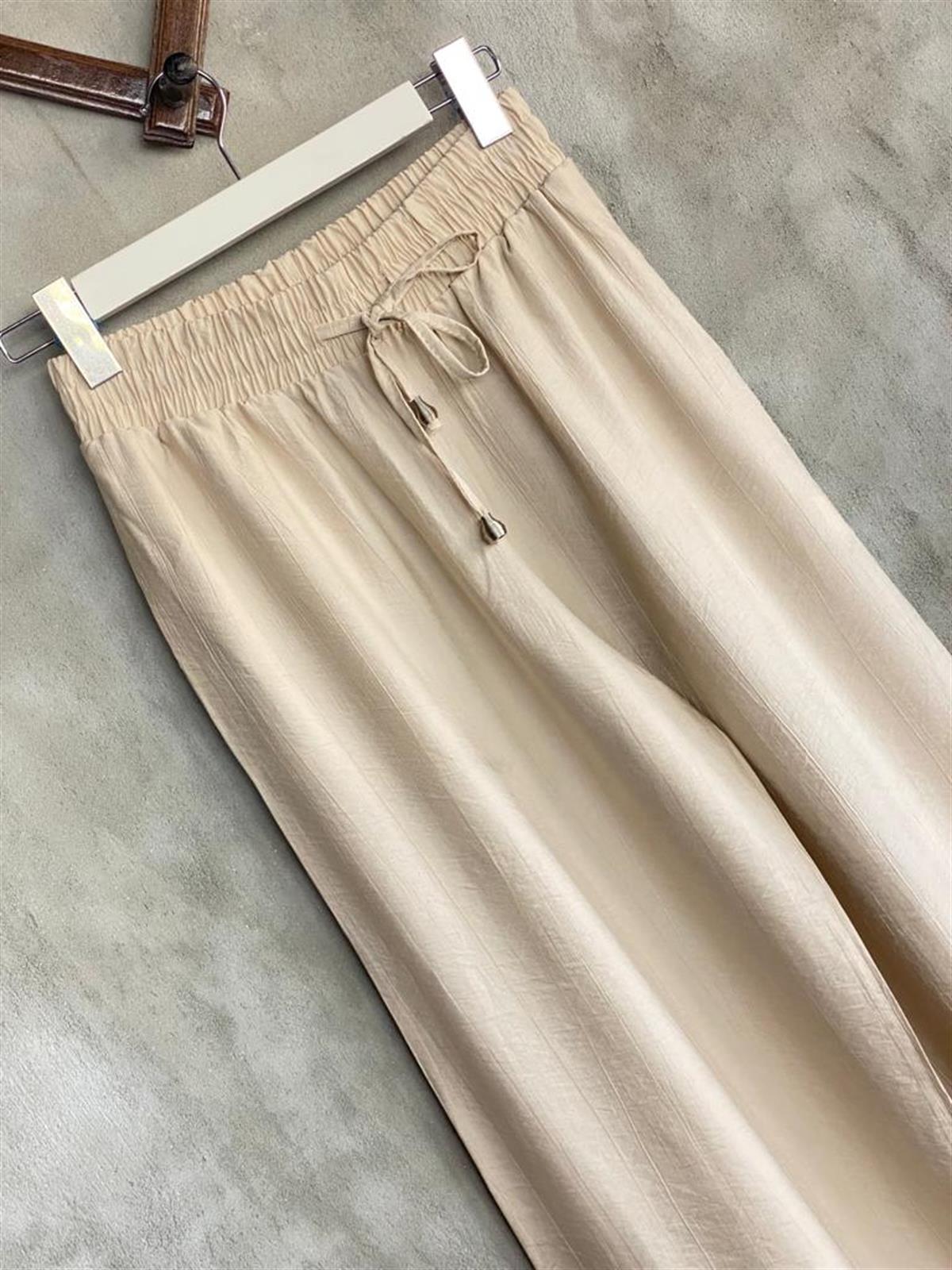 Paraşüt Kumaş Bol Pantolon (Taş)