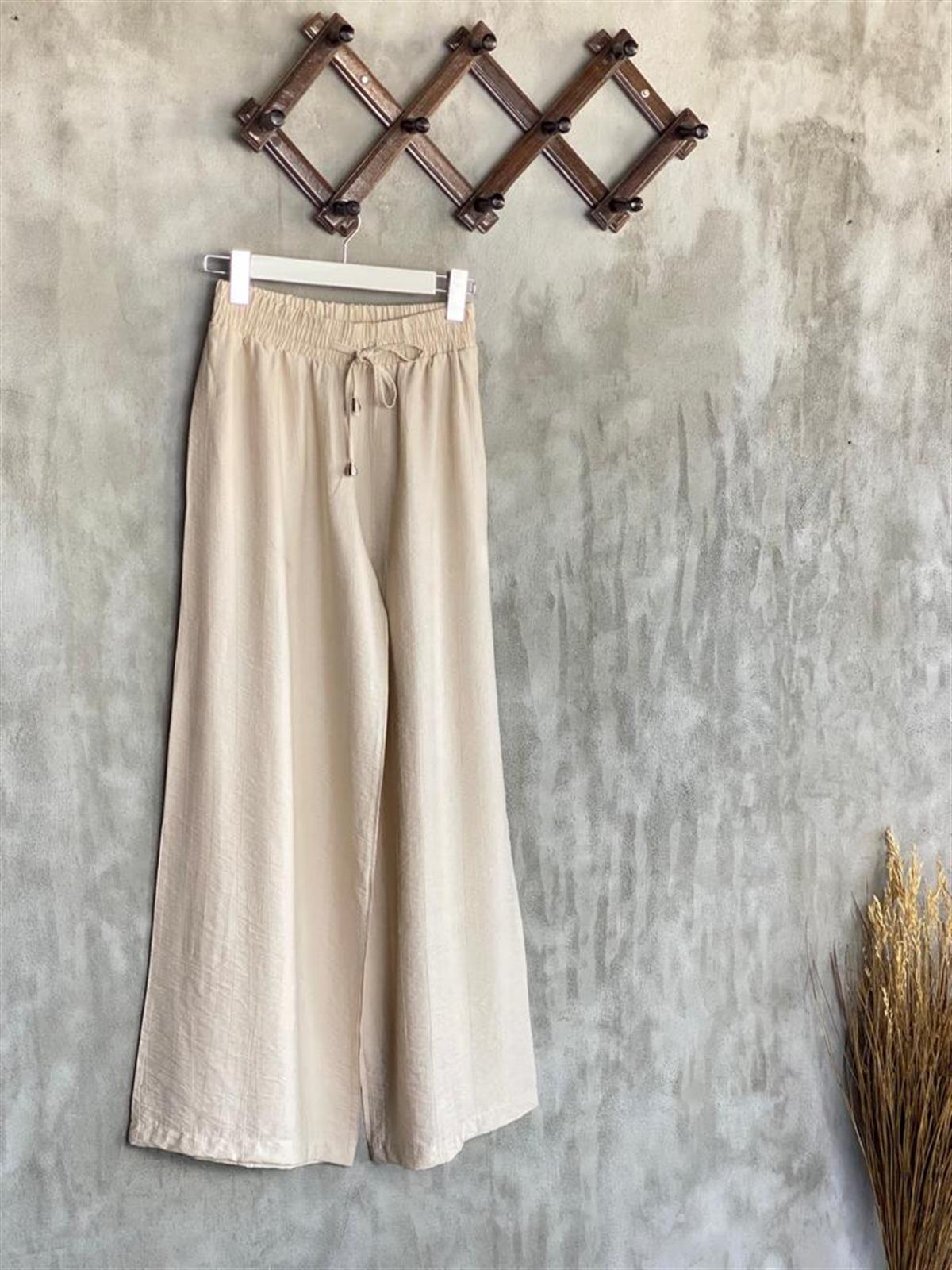 Paraşüt Kumaş Bol Pantolon (Taş)