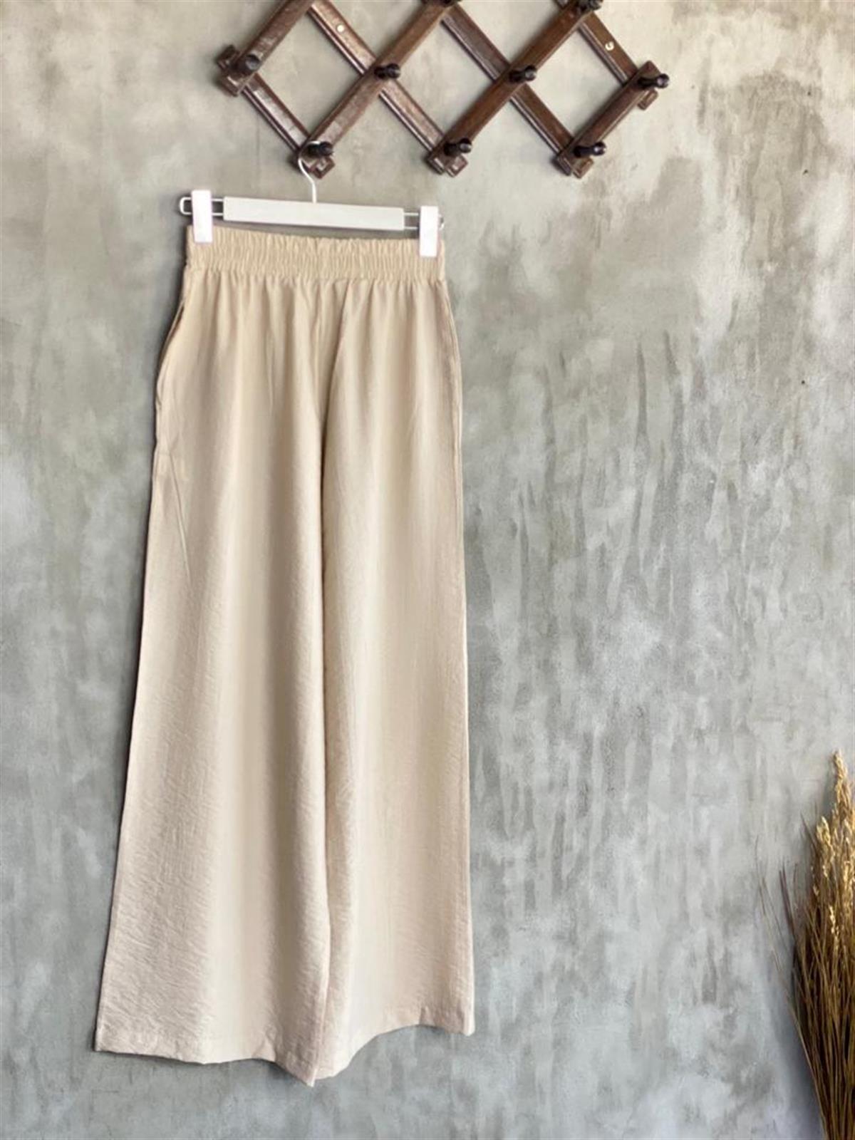 Paraşüt Kumaş Bol Pantolon (Taş)