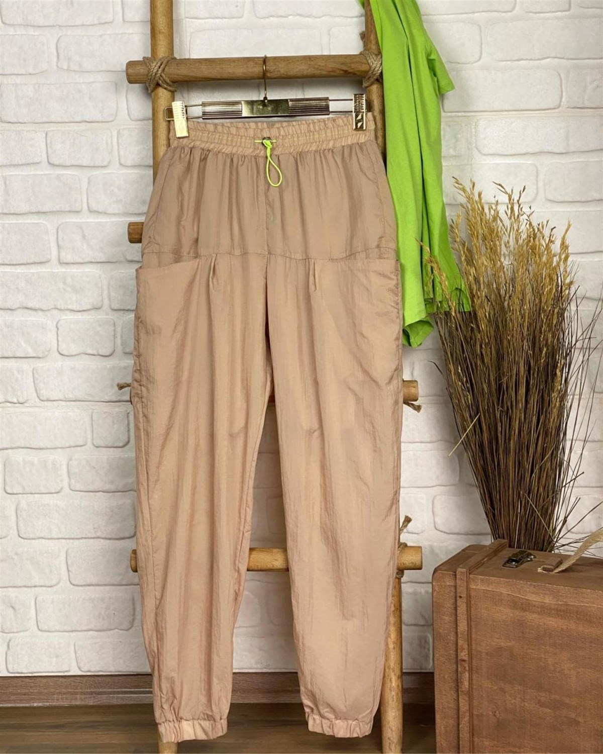 Paraşüt Kumaş Eşofman Pantolon (BEJ)