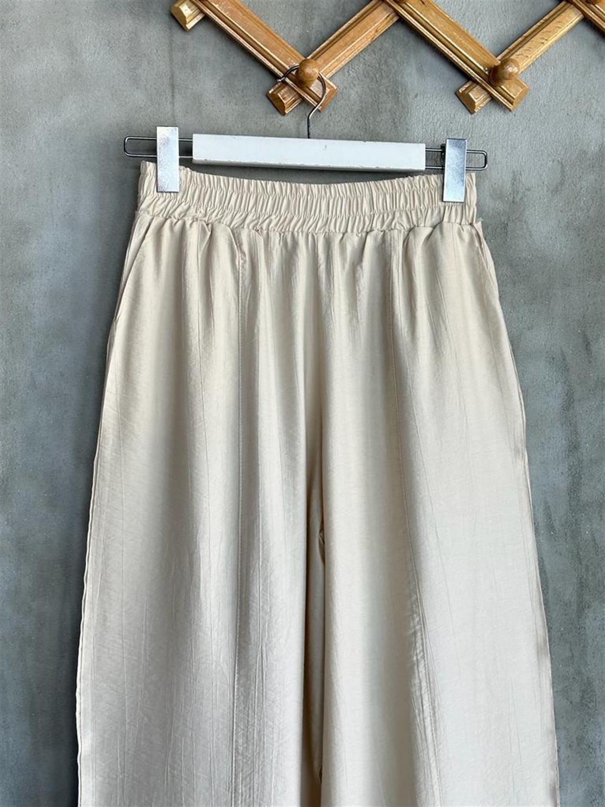 Paraşüt Kumaş Şalvar Pantolonlu Takım (Taş)