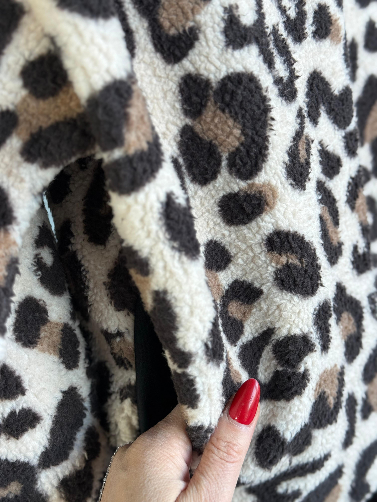Peluş Leopar Desenli Kazak (Kahverengi)