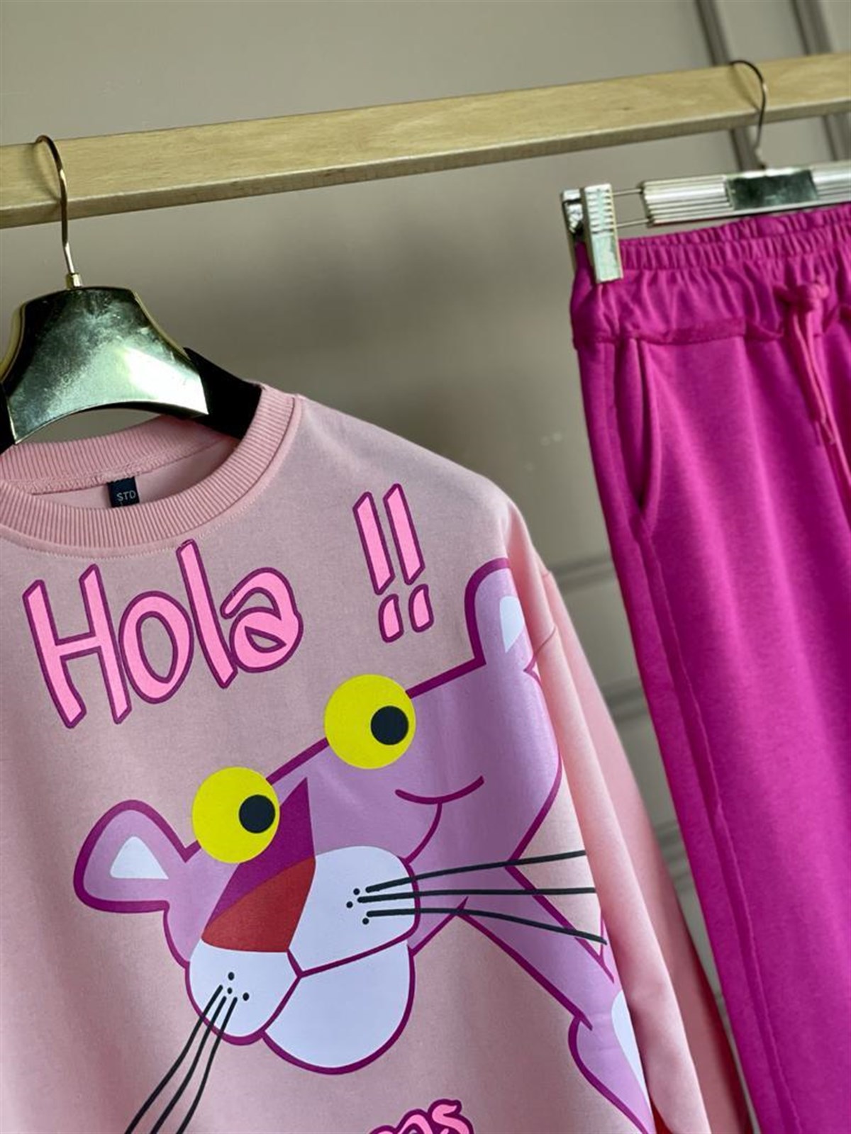 Pembe Panter Baskılı Tunik Sweat (Pembe)