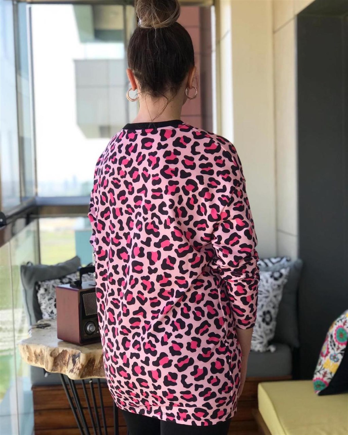 Pembe Panter Uzun Kollu Sweatshirt