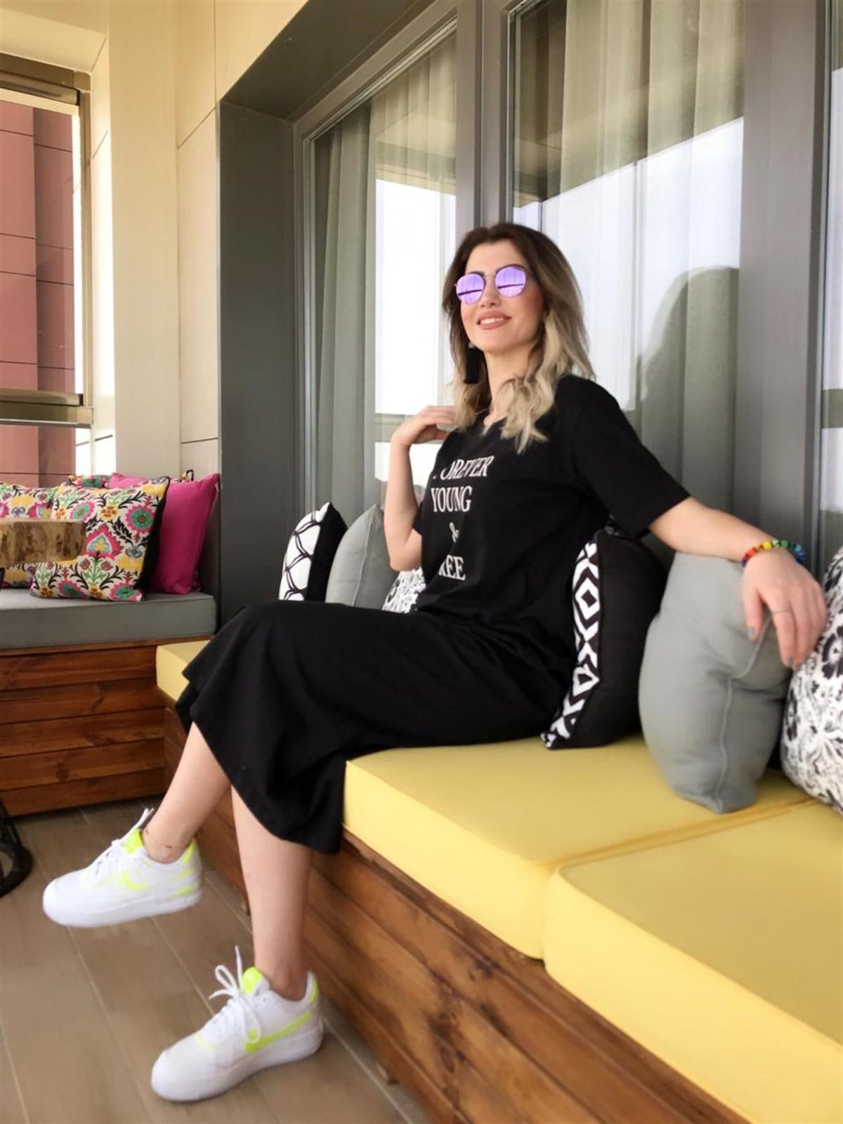 Penye Kumaş Basic Yırtmaçlı Elbise