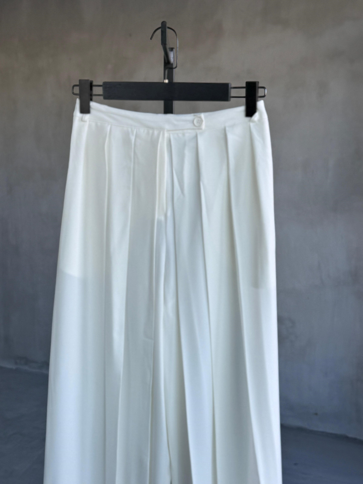 Piliseli Kumaş Pantolon (Ekru)