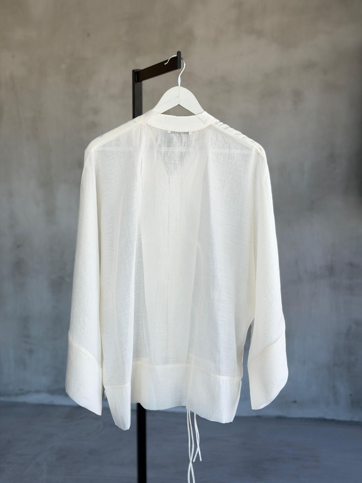Premium Bağlama Detaylı Kimono Gömlek (Taş)